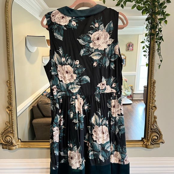 NWT Cath Kidston Devonshire Rose Velvet Collar Detail Dress UK sz 16 - Picture 5 of 5